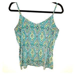 Hollister green Aztec geometric cami tank